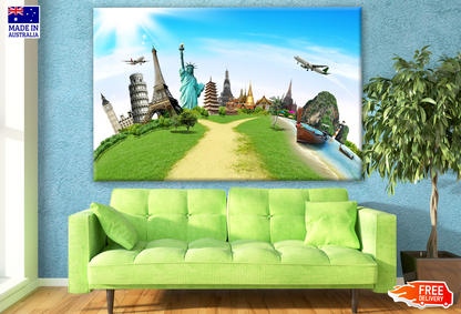 Travel the World Monument Concept Manipulation Photograph Print 100% Australian Made