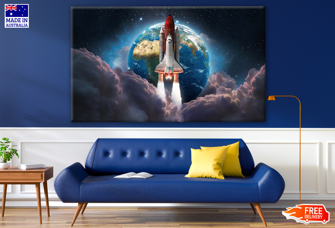 Space Shuttle Launch in the Space Photograph Print 100% Australian Made