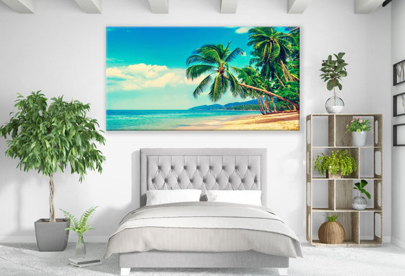 Beach & Trees in Mountain View Background Print 100% Australian Made