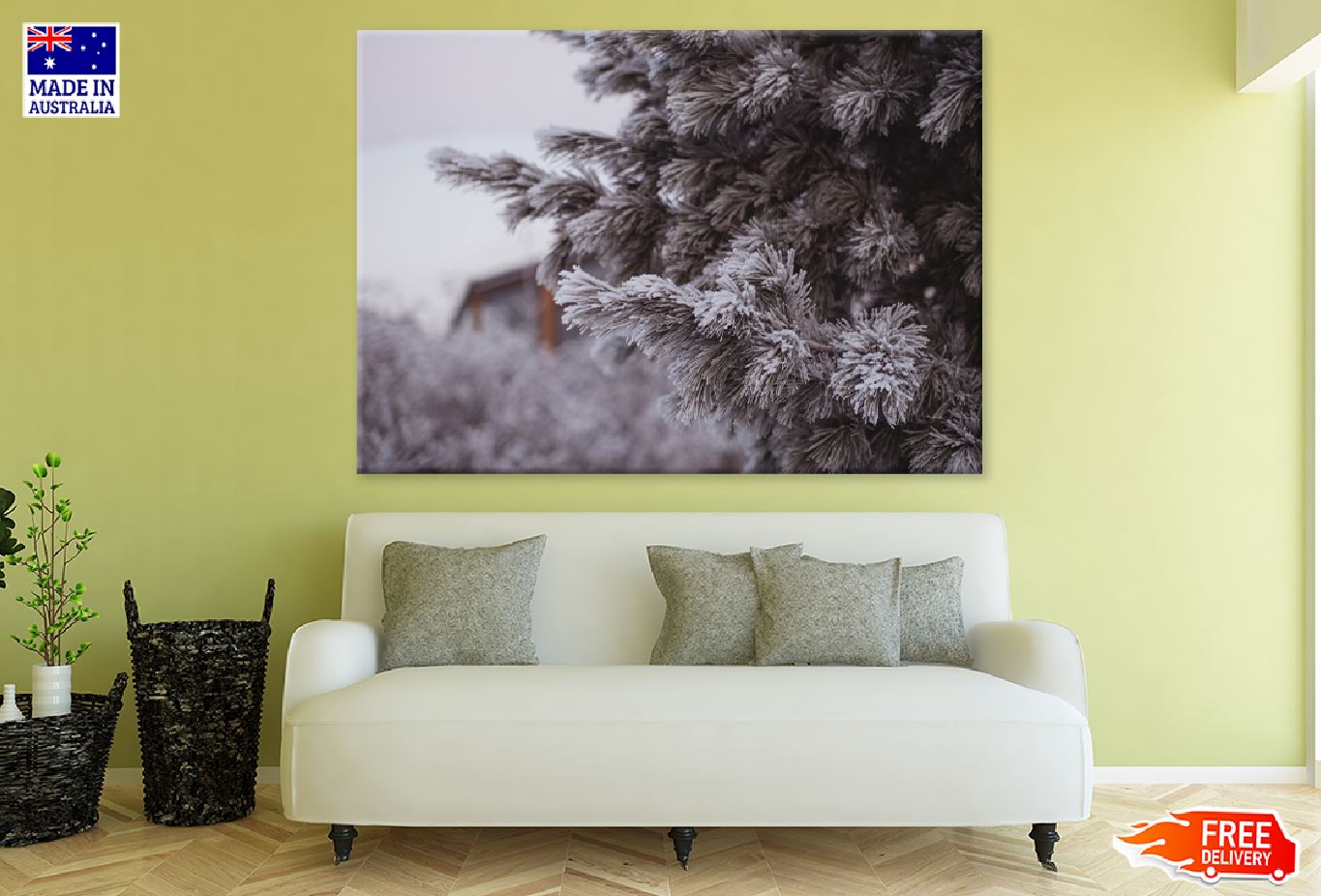 Snow Covered Fir Tree Photograph Print 100% Australian Made