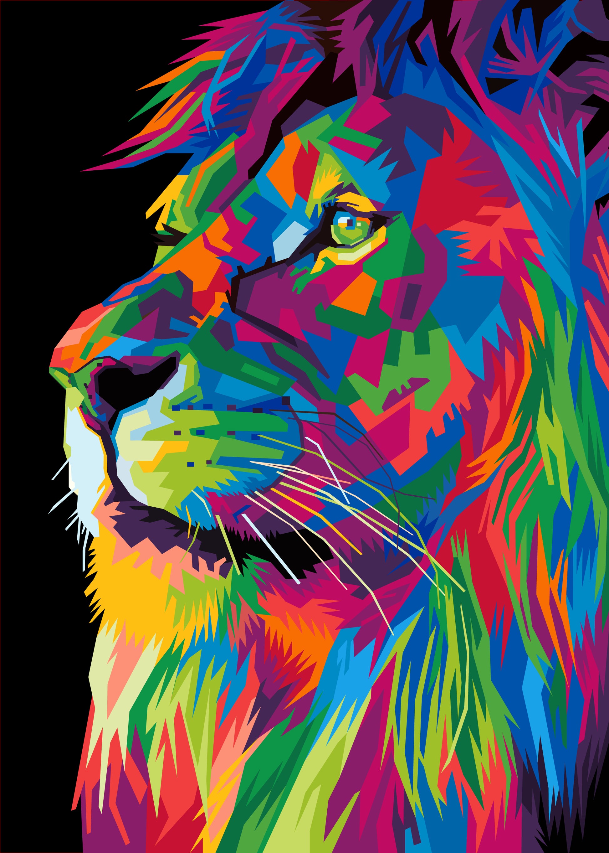 Lion Abstract Portrait Design Print 100% Australian Made