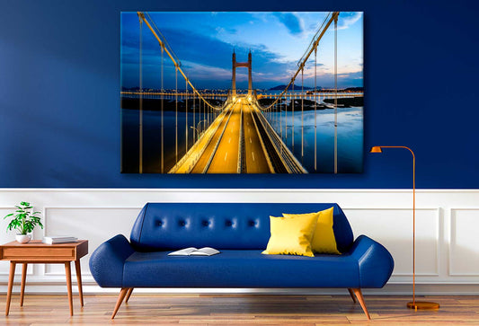 Bella Home Night Golden Gate Bridge USA Print Canvas Ready to hang