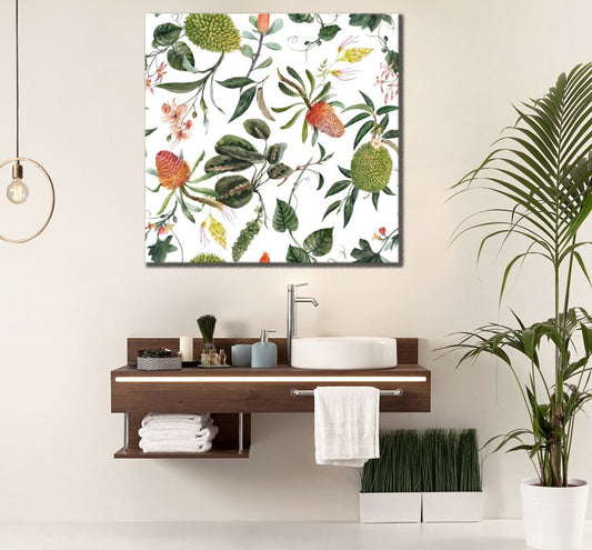 Square Canvas Colourful Fruit Plant Painting High Quality Print 100% Australian Made
