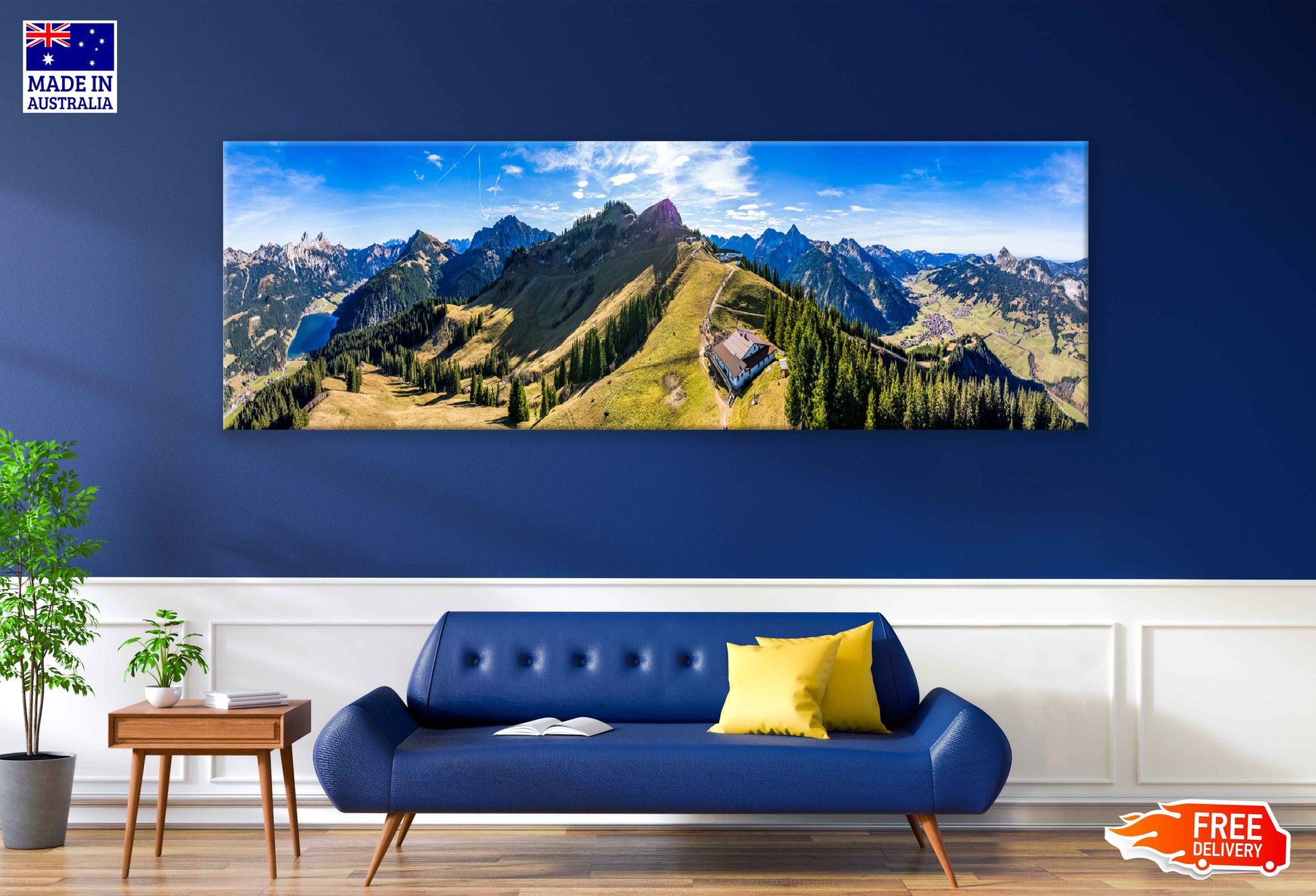 Panoramic Canvas Tannheim Valley View Photograph High Quality 100% Australian Made Wall Canvas Print Ready to Hang