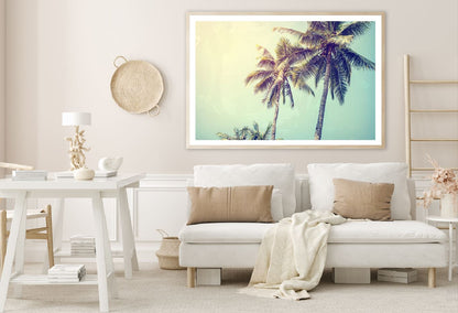 Palm Trees & Sky Scenery View Photograph Home Decor Premium Quality Poster Print Choose Your Sizes