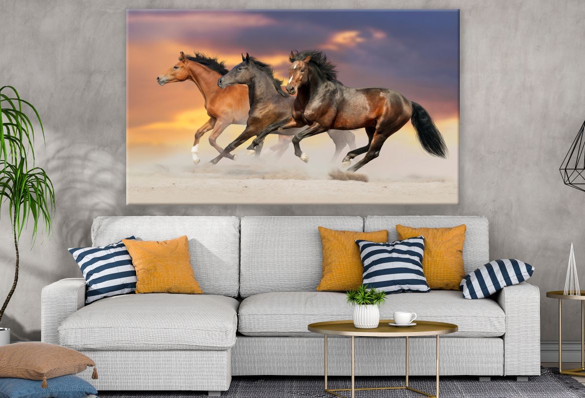 Running Horses Sunset Print 100% Australian Made