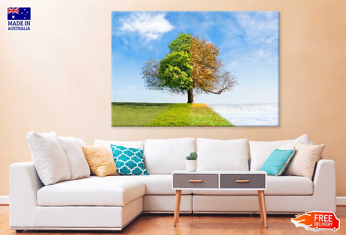 Winter Autumn Summer Tree Digital Art Print 100% Australian Made