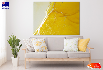 White & Yellow Abstract Design Print 100% Australian Made