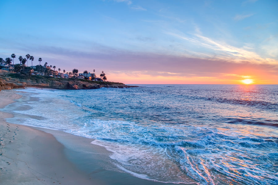 Bella Home Sunset on Beach With Beautiful Sky Print Canvas Ready to hang