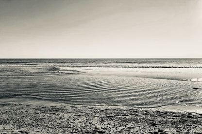 Sandy Sea Waves B&W Scenery View Photograph Print 100% Australian Made