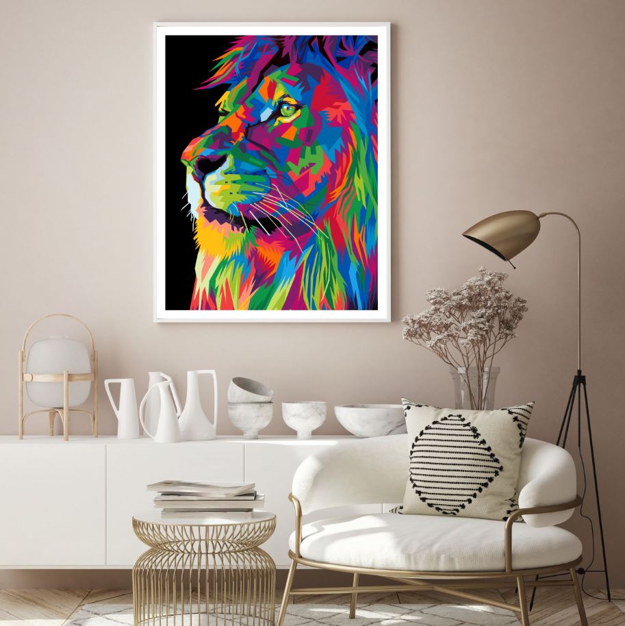 Lion Abstract Portrait Painting Home Decor Premium Quality Poster Print Choose Your Sizes