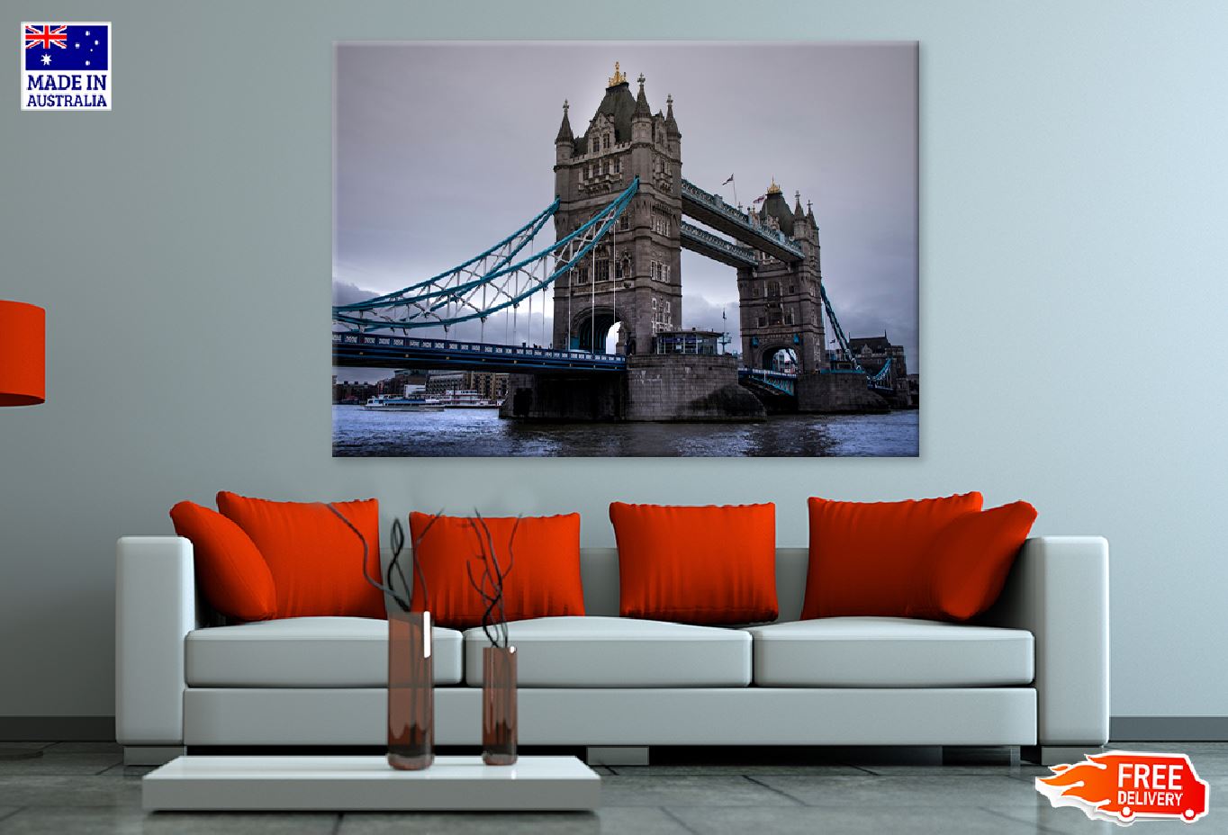 London Bridge & Cloudy Sky View Photograph Print 100% Australian Made