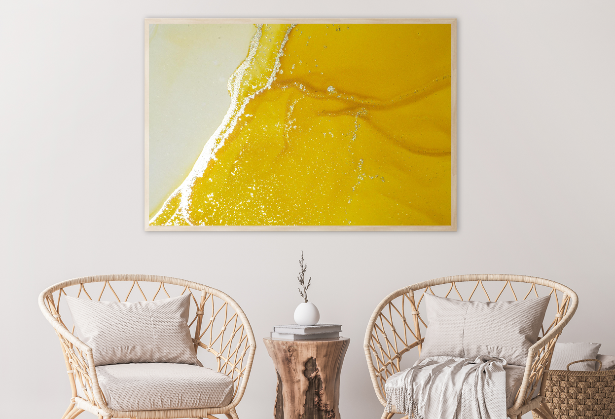 White & Yellow Abstract Design Home Decor Premium Quality Poster Print Choose Your Sizes