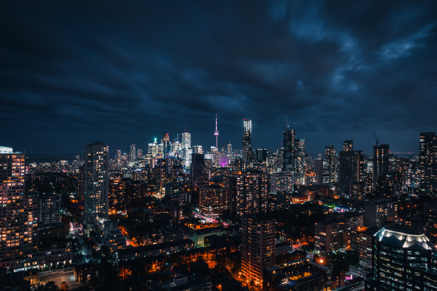 Night View of Downtown Toronto Photograph Print 100% Australian Made