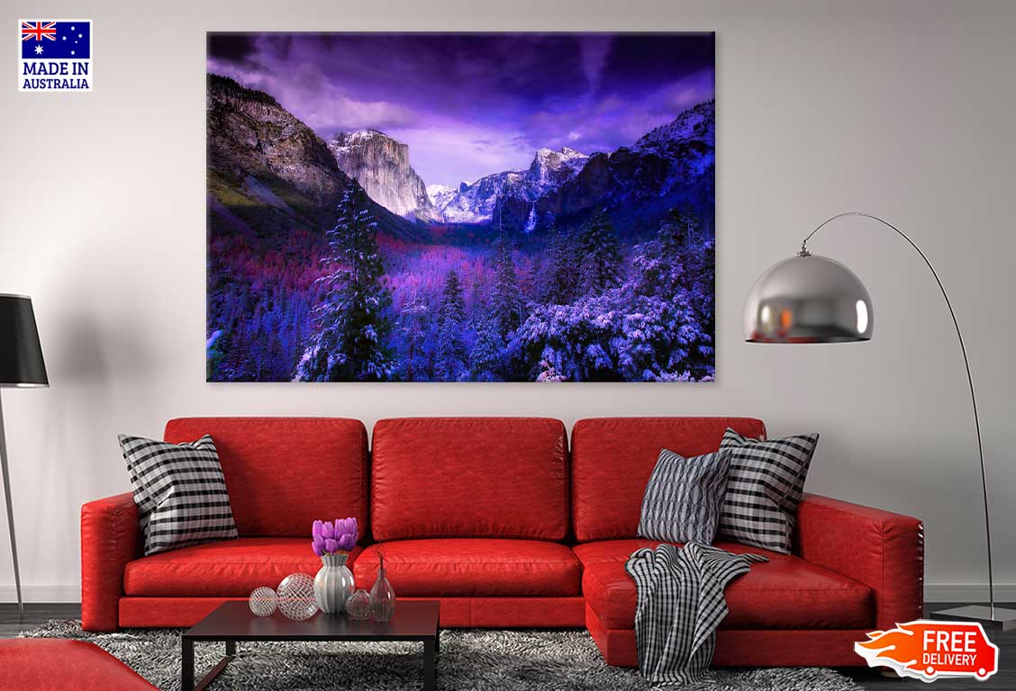 Yosemite Park Pink Digital Art Print 100% Australian Made