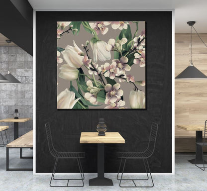 Square Canvas Watercolor Floral Painting High Quality Print 100% Australian Made