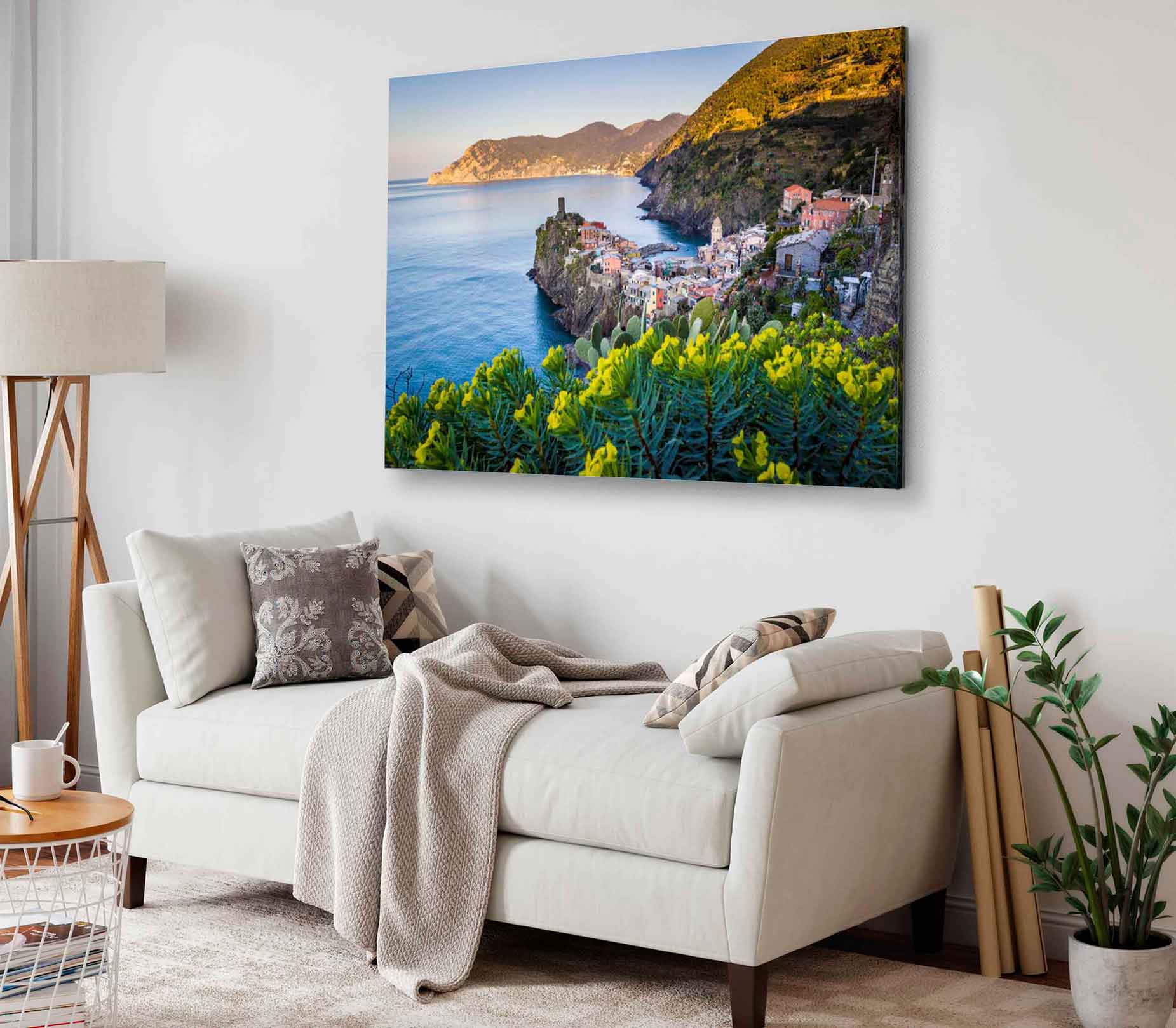 Bella Home Sea Coastal Sunset View in Italy Print Canvas Ready to hang