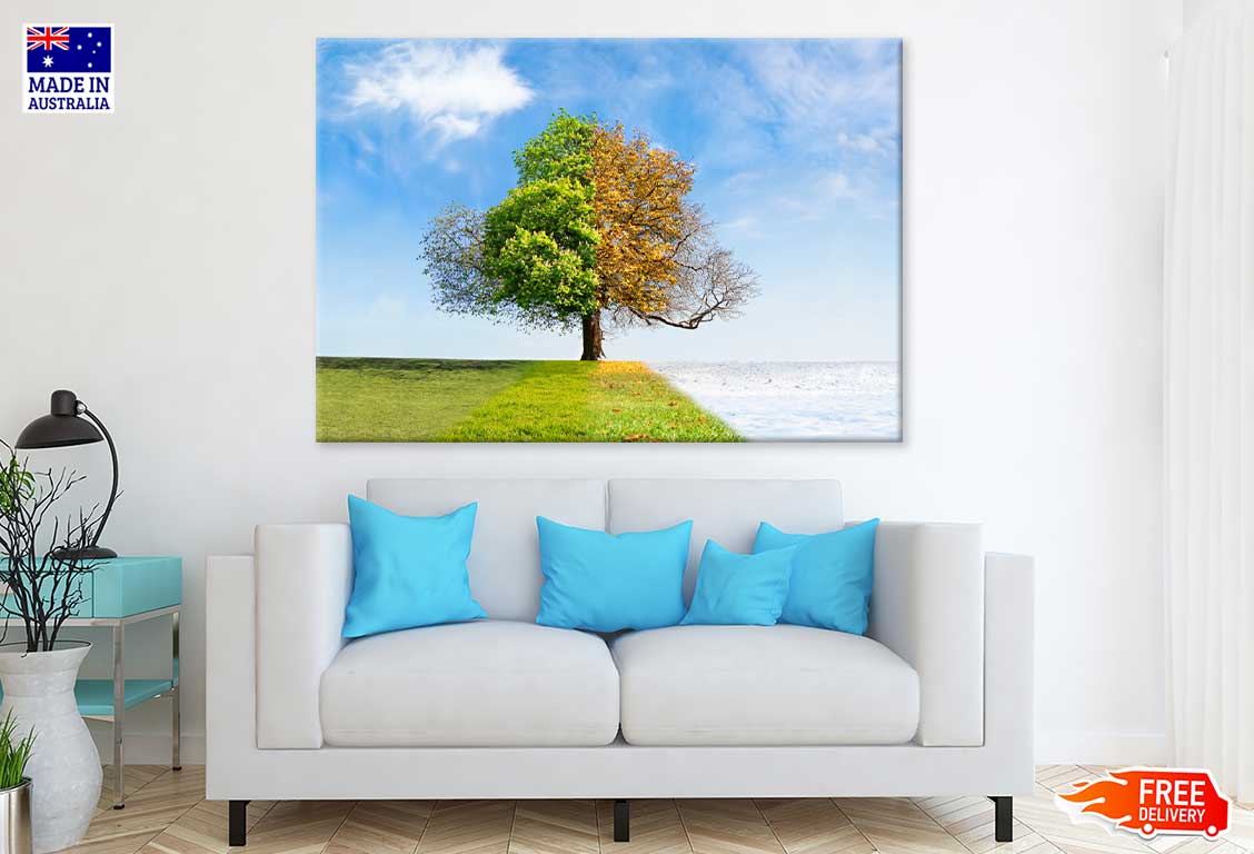 Winter Autumn Summer Tree Digital Art Print 100% Australian Made