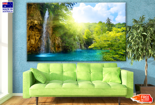 Stunning Waterfall with Forest Scenery Photograph Print 100% Australian Made