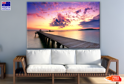 Wooden Pier and Beautiful Sky Sunset Photograph Print 100% Australian Made