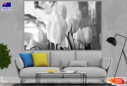 White Flowers B&W Photograph Print 100% Australian Made