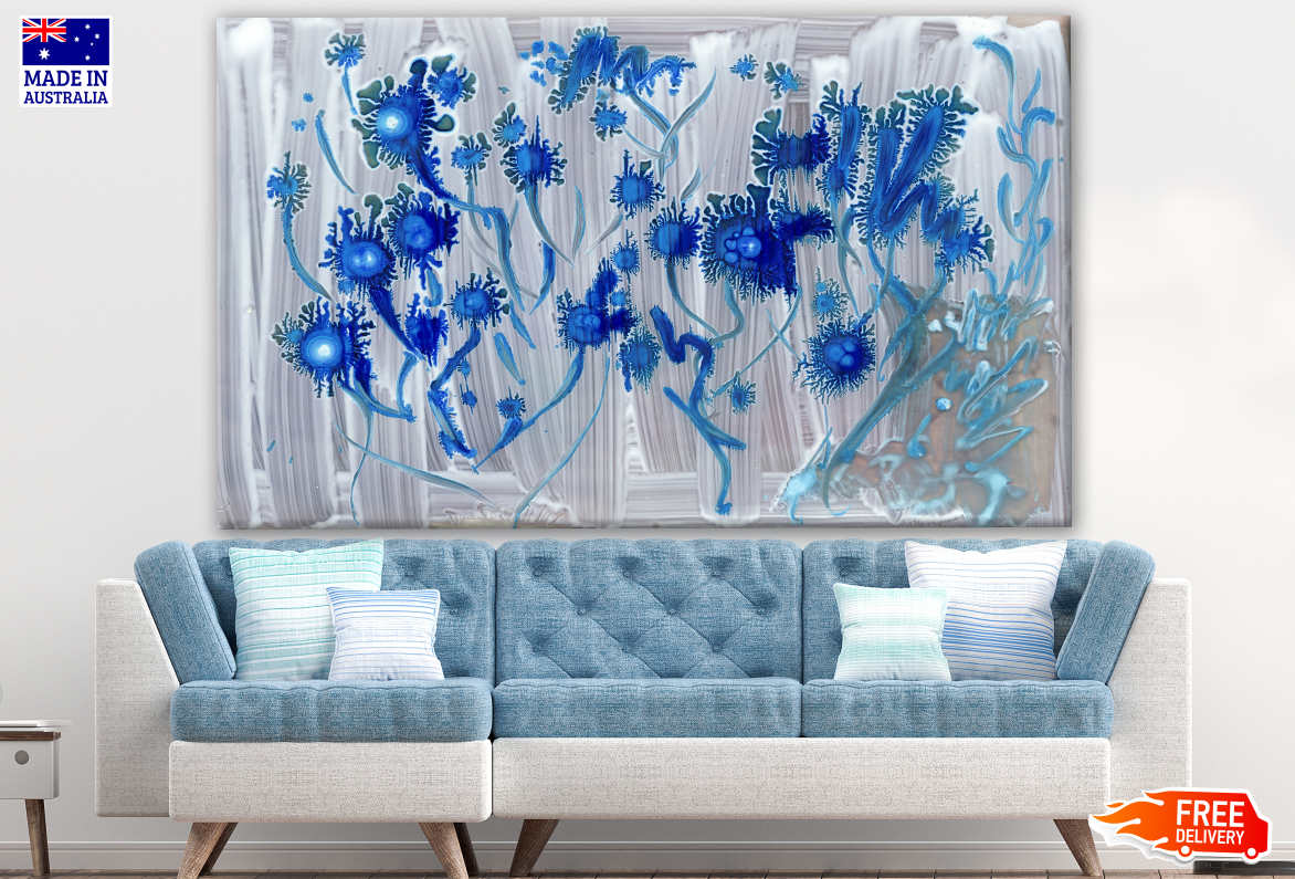 Blue Floral Painting Print 100% Australian Made