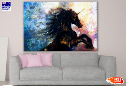 Black Unicorn Painting Print 100% Australian Made