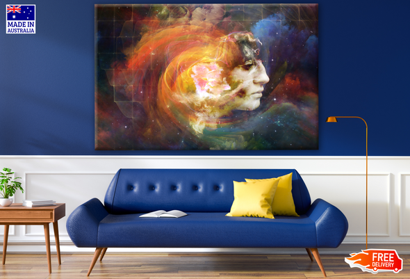 Female Portrait Space Abstract Design Print 100% Australian Made
