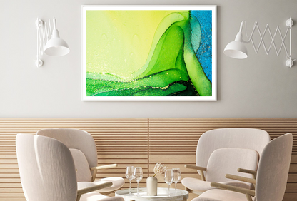 Yellow Green & Blue Abstract Art Home Decor Premium Quality Poster Print Choose Your Sizes