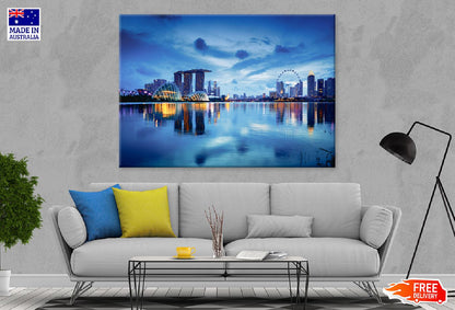 Singapore City Skyline at Dusk View Photograph Print 100% Australian Made