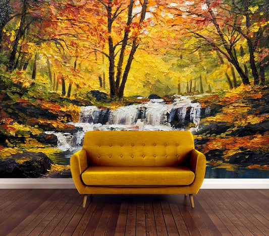 Wallpaper Murals Peel and Stick Removable Forest Watercolour Painting High Quality