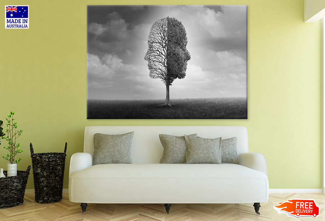 B&W Faces Shape Tree Photograph Print 100% Australian Made