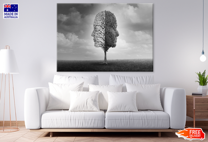 B&W Faces Shape Tree Photograph Print 100% Australian Made