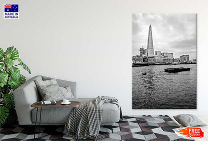 Shard Building & River B&W View Print 100% Australian Made