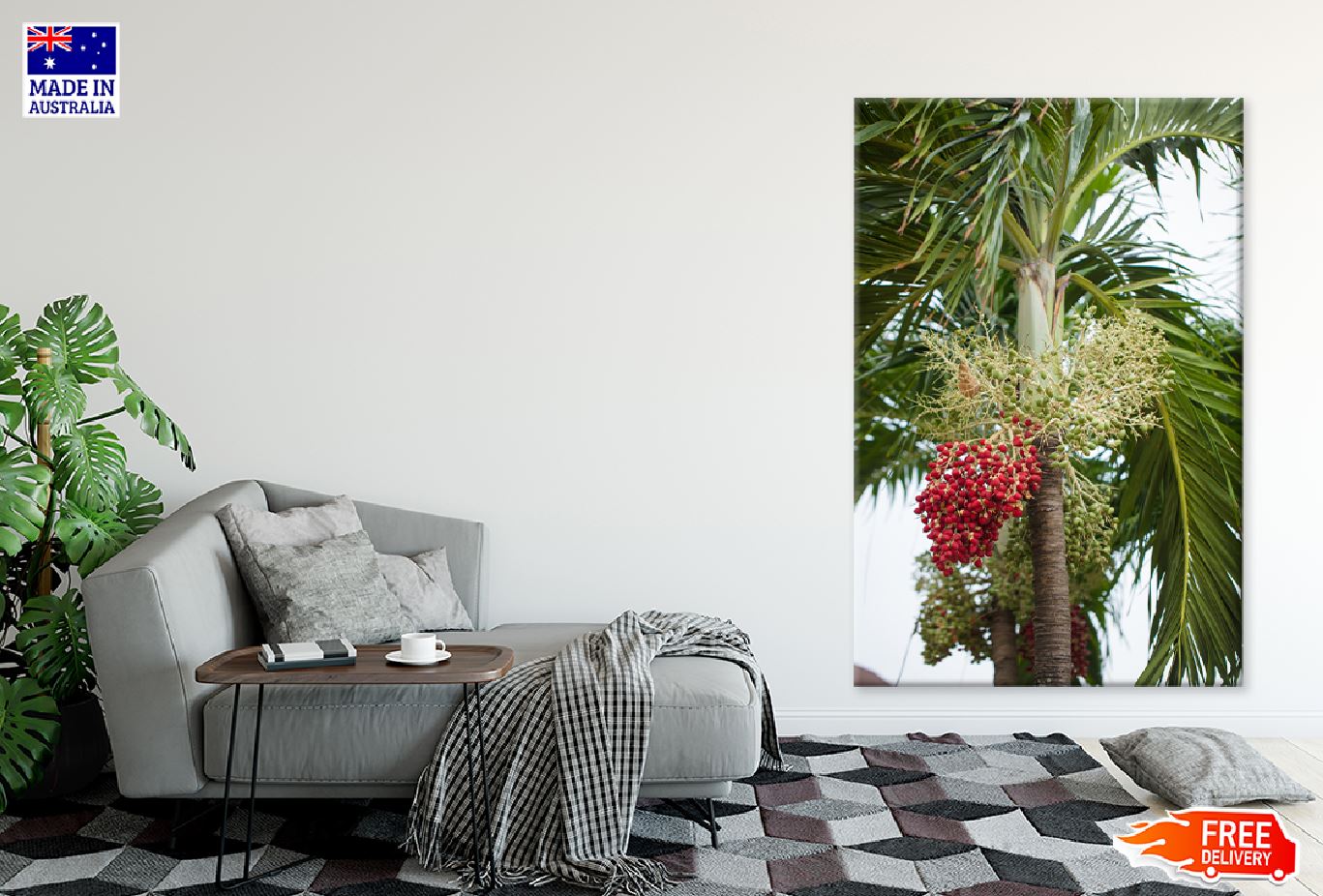 Palm Tree on Growth Bunch View Photograph Print 100% Australian Made