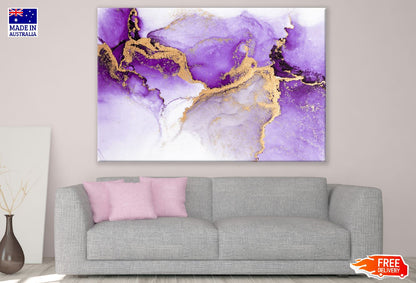 Gold & Purple Abstract Design Print 100% Australian Made