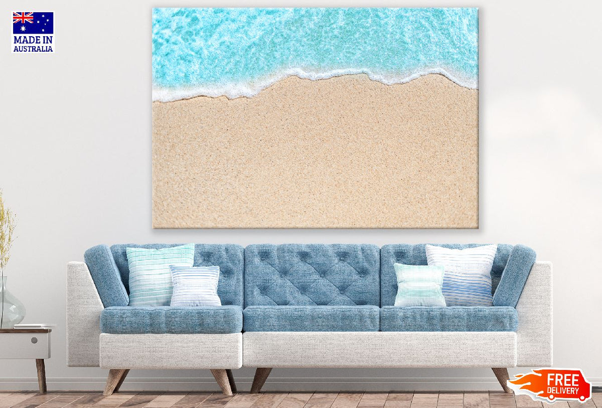Blue Ocean on Sandy Beach Aerial Photograph Print 100% Australian Made