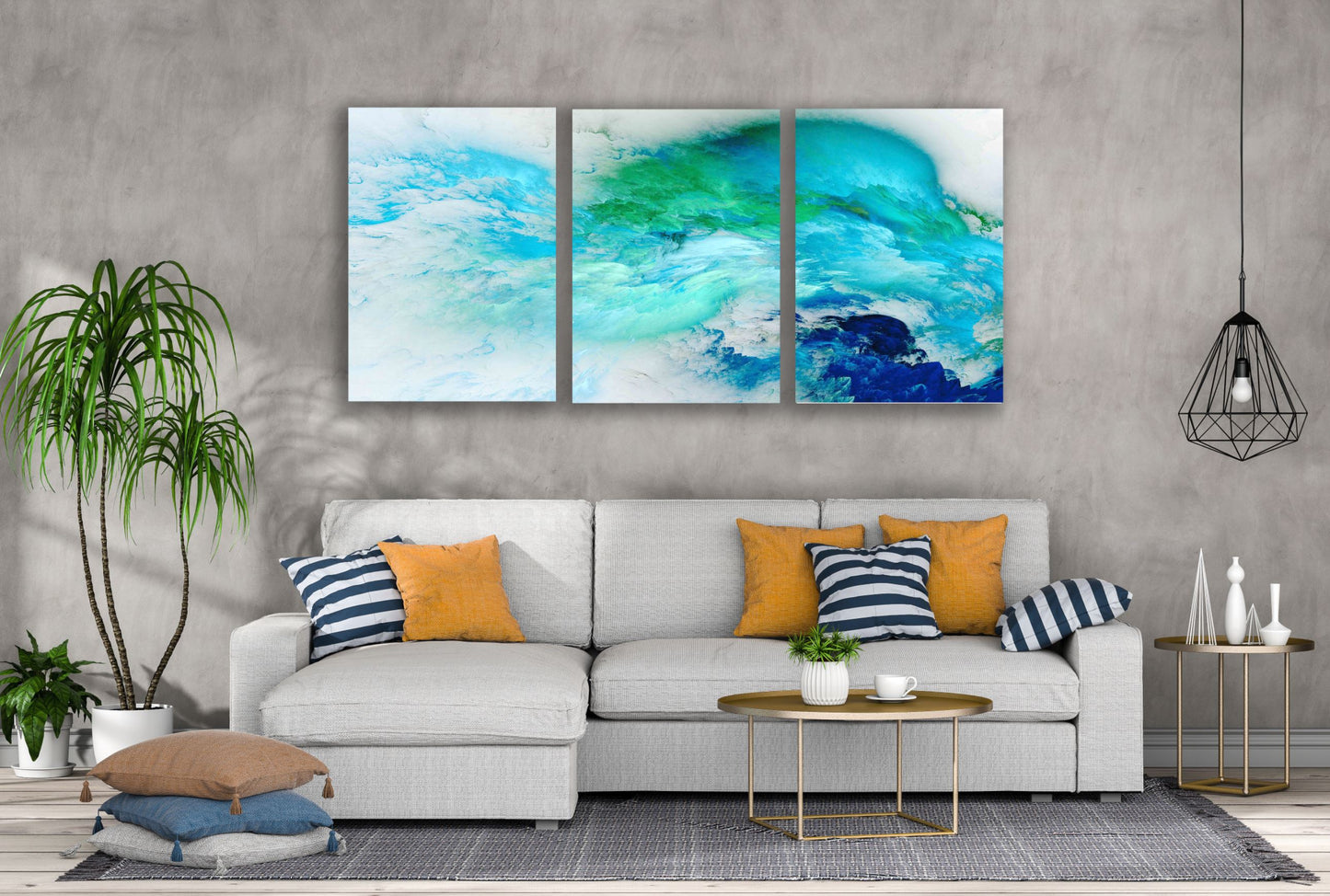 3 Set of Colorful Abstract Cloud Design High Quality Print 100% Australian Made Wall Canvas Ready to Hang