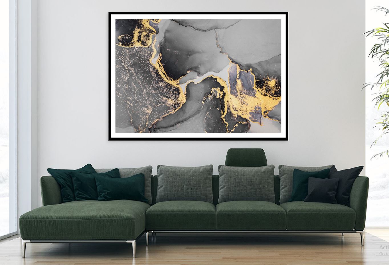 Black & Gold Splashes Abstract Design Home Decor Premium Quality Poster Print Choose Your Sizes