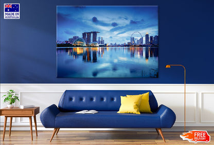 Singapore City Skyline at Dusk View Photograph Print 100% Australian Made