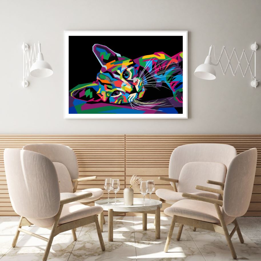 Cat Abstract Portrait Painting Home Decor Premium Quality Poster Print Choose Your Sizes