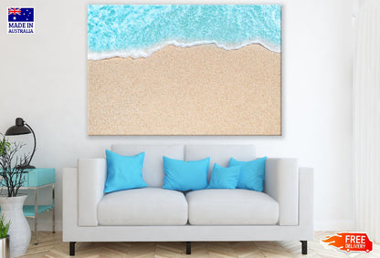 Blue Ocean on Sandy Beach Aerial Photograph Print 100% Australian Made