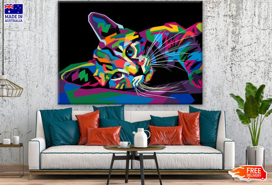 Abstract Cat Portrait Design Print 100% Australian Made