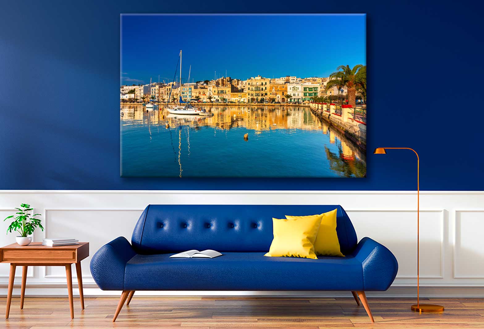 Bella Home Manama City Skyline Sea Sunset Print Canvas Ready to hang