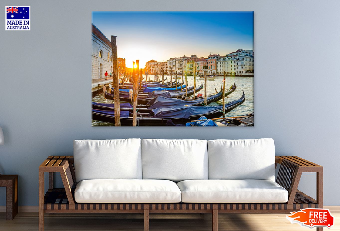 Gondolas & Grand Canal View Photograph Italy Print 100% Australian Made