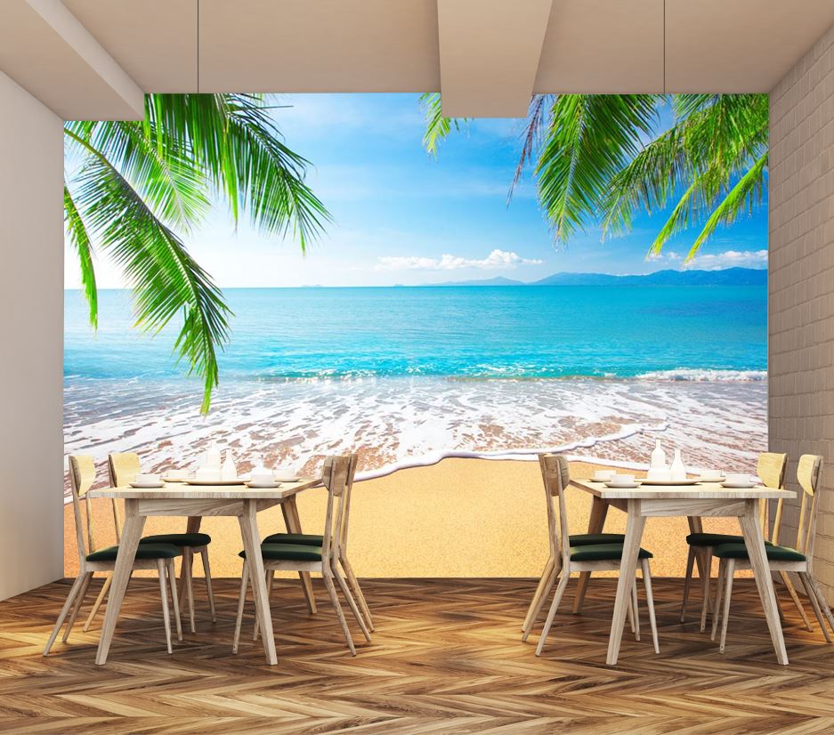 Wallpaper Murals Peel and Stick Removable Stunning Beach View Photograph High Quality