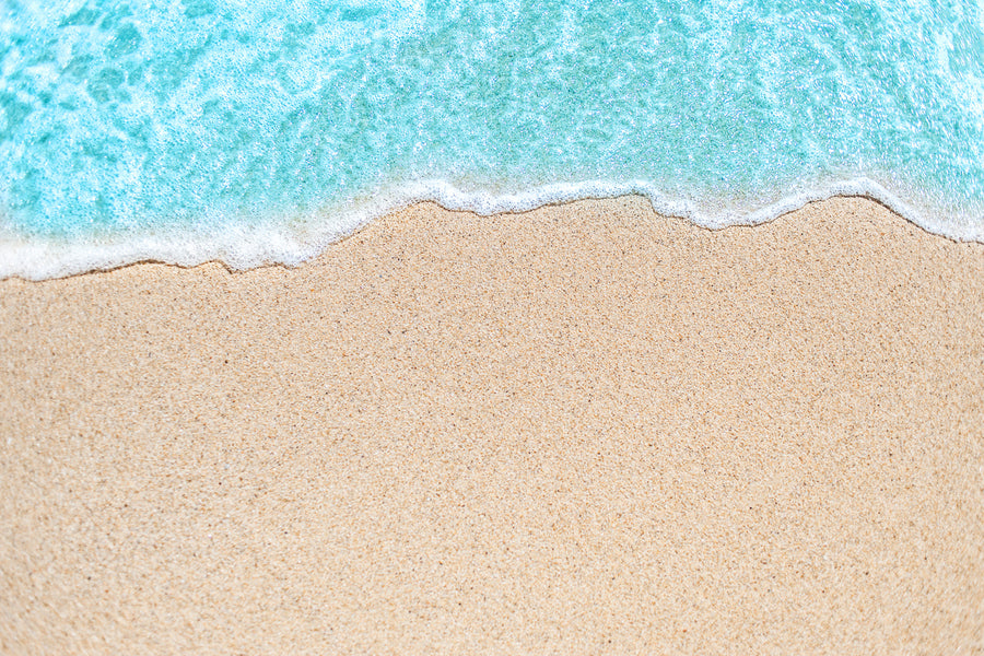 Blue Ocean on Sandy Beach Aerial Photograph Print 100% Australian Made