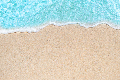 Blue Ocean on Sandy Beach Aerial Photograph Print 100% Australian Made