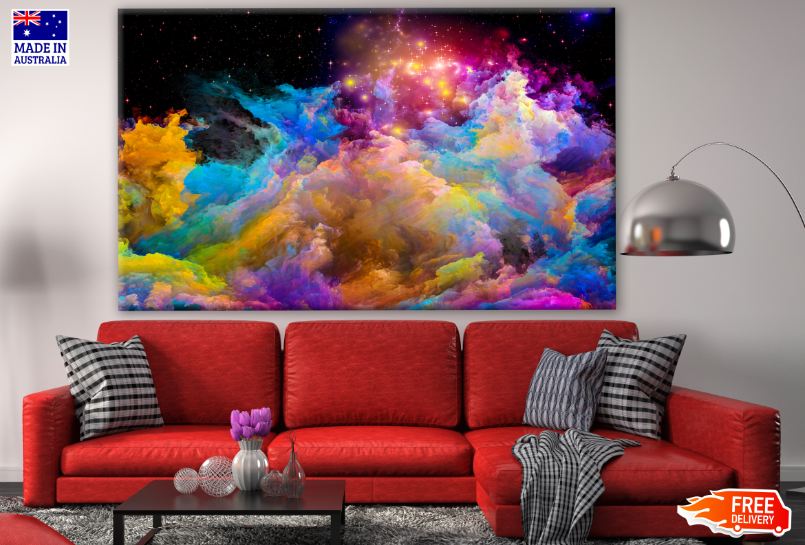 Colourful Abstract Cloud Design Print 100% Australian Made