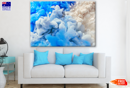 Blue White Smoke Design Print 100% Australian Made